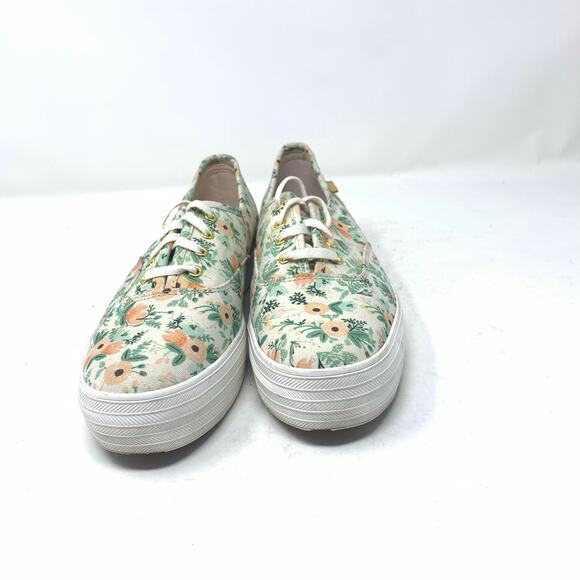 Keds x Rifle Paper Pink Green Wildflower Triple Decker Platform Sneaker Floral 9 - Picture 8 of 8